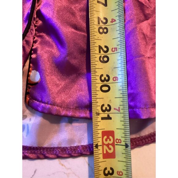 Nasty Gal Satin Purple Tiger Pajama PJ Top Sz 4 Button Up - Picture 7 of 8